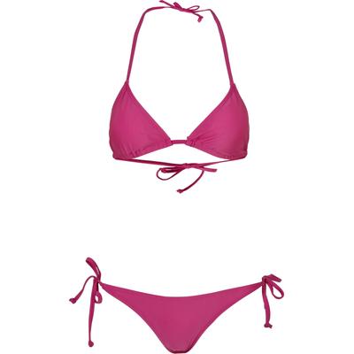 Bügel-Bikini URBAN CLASSICS "Urban Classics Damen Ladies Recycled Triangle Bikini", Damen, Gr. S, N-Gr, pink (brightviolet), 83% Polyester, 17% Elasthan, Bikini-Sets Bügel-Bikini