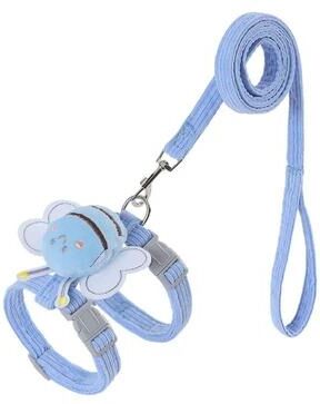 Uplift Essentials Cartoon Bee Adjustable Cat Harness & Leash Set blue m