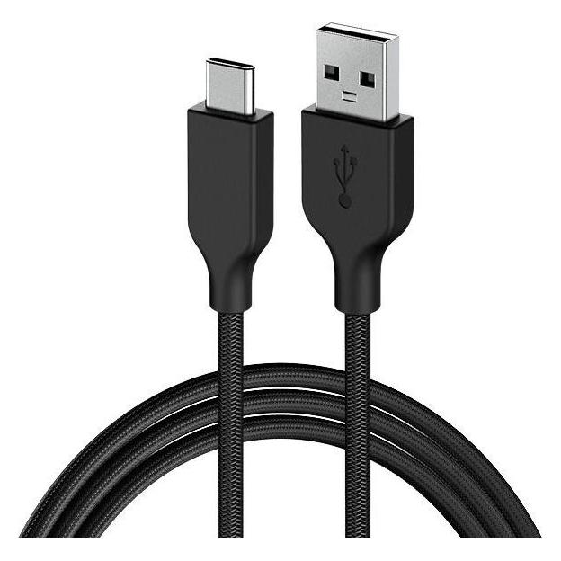Genius ACC-A2CC-3A Kabel USB-A (M) - USB-C (M) 1 m schwarz / geflochten / QC 3.0 (1 m, USB 2.0) (32590007400)