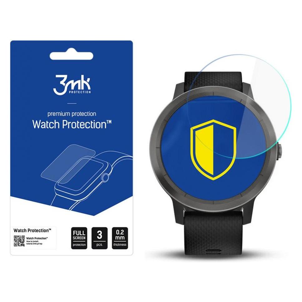 3MK Displayschutz FlexibleGlass für Garmin Vivoactive 3 Smartwatch (3mk Watch Protection FlexibleGlass(113)-0)