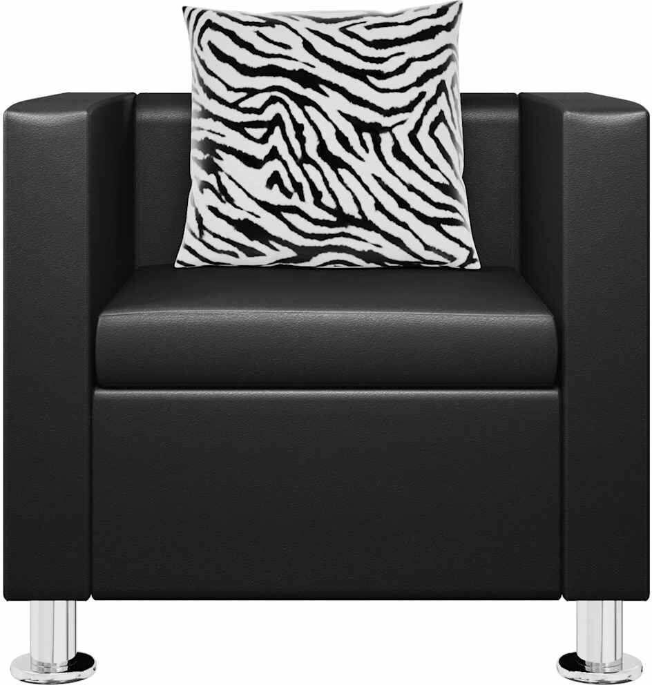 vidaXL Fauteuil noir similicuir