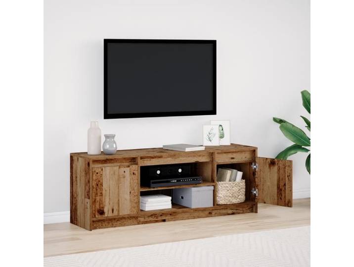 Meuble TV avec LED Bois Vieilli 139 5x34x50 cm Bois d ingénierie