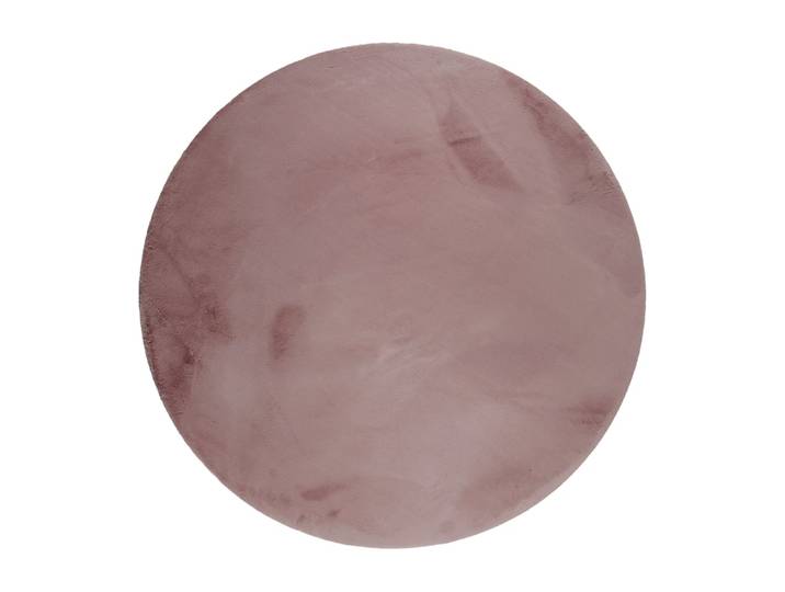 Tapis imitation fourrure lapin doux tufté rose rond d200