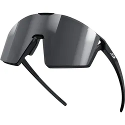 Julbo, Unisex, Sportbrille, Edge Spectron 3 (Black, RAUCHGRAUS, Smokegrey), Silber, Schwarz, Grau