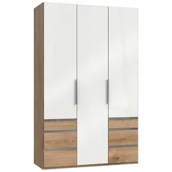 Drehtürenschrank Level 36D mit Laden ca. 150 cm Eiche/Weiß