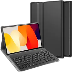 Cazy Tastatur Hülle Kompatibel mit Xiaomi Redmi Pad SE - Schutz Etui mit magnetisch Abnehmbarer Tastatur (US, Xiaomi Redmi Pad SE), Tablet Tastatur, Schwarz
