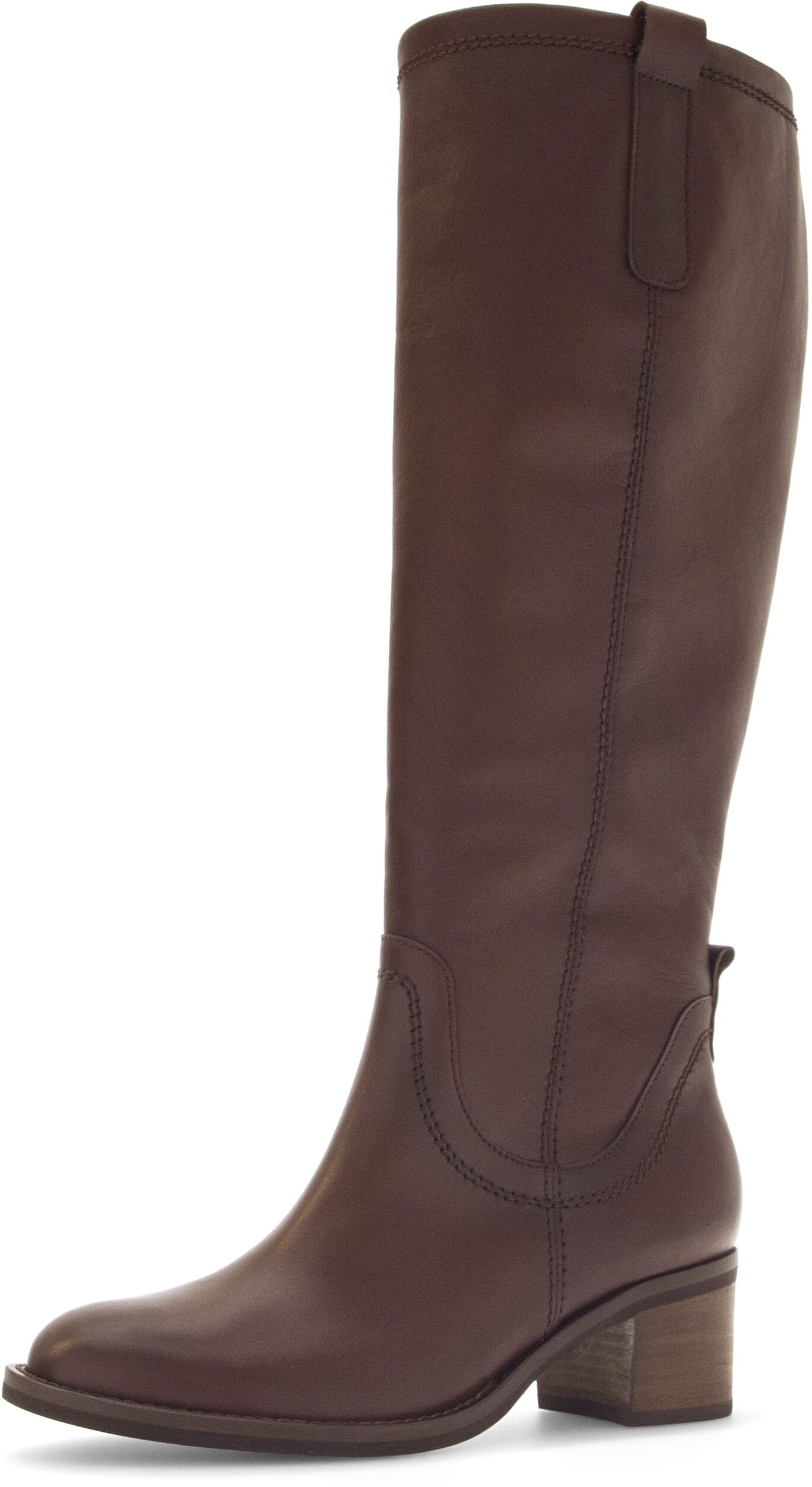 Stiefel GABOR, Damen, Gr. 38, Textil, Normalschaft, braun, Kalbsleder, used, Schuhe Stiefel, Blockabsatz, Langschaftstiefel in Schuhweite G (= weit)
