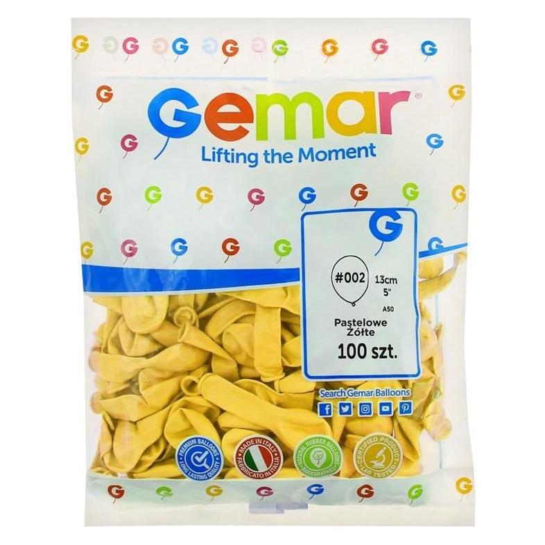 Gemar Pastellballons Gelb, A50, 13 cm, 100 Stück. (100x) (36624096)