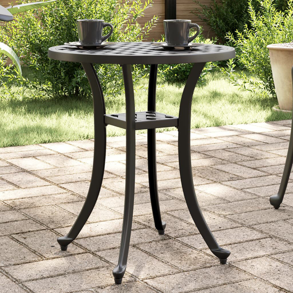 Marlow Home Co. Angalena Round Metal Outdoor Dining Table - 48 cm W 48 cm D Black/Black