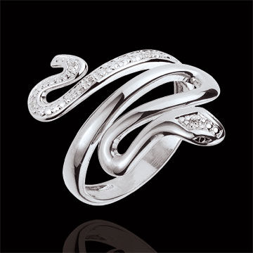 Edenly Ring Spaziergang der Sinne - Bedrohliche Kostbarkeitkeit - WeiÃŸgold und
