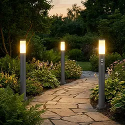 Außenleuchte Stehlampe Bewegungsmelder Anthrazit Edelstahl H 80 cm 3er Set