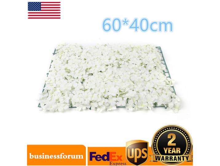 Lot de 20 panneaux muraux de fleurs artificielles en soie, panneaux muraux de fleurs artificielles de 24''x16'', panneaux muraux de fleurs blanches, pour la décoration