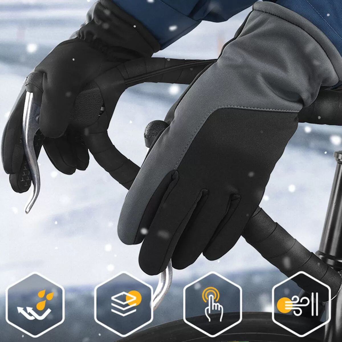 INF Thermische Touchscreen-Handschuhe – Wind- und wasserfest für Outdoor-Aktivitäten XL