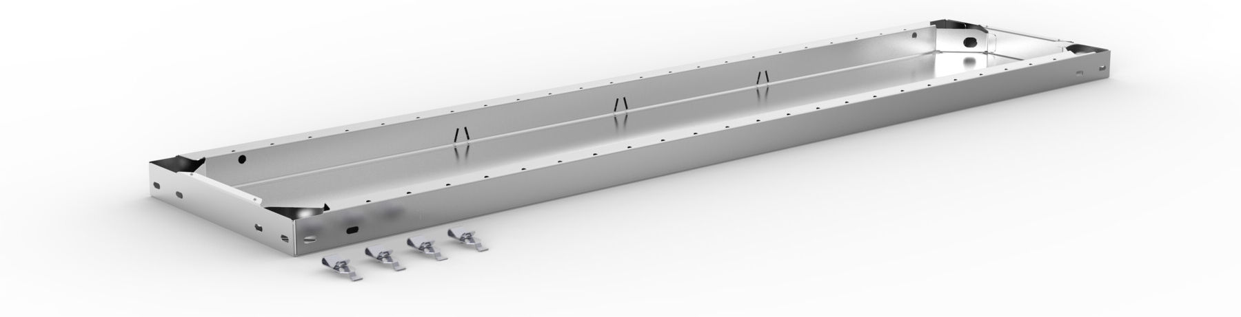 META CLIP230 Zusatzboden 1300x300 mm in verzinkt mit 4 Fachbodenträger, 230 kg Traglast (20087153)