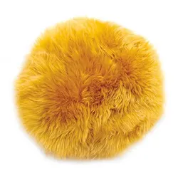 Sitzkissen LAMMFELL gelb (D 34 cm) - gelb - D 34 cm
