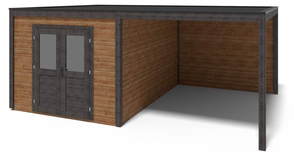 Gartenhaus, Gerätehaus Sora 6.06x4.09m - 24.79m2 - 28mm - Imprägniert