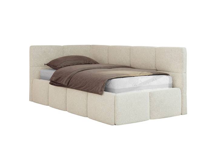 JUGENDBETT ARVO 90/200 - Creme Strukture - Foam-Matratze - Links Seite