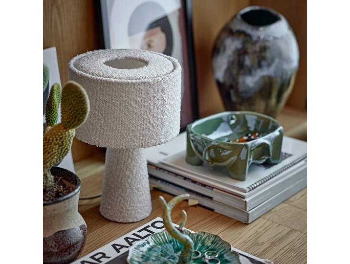 Emmie Tischleuchte, Polyester, Boucle-Optik - BLOOMINGVILLE - Wohnzimmer - Modern - Stoff / Textil - Einflammig