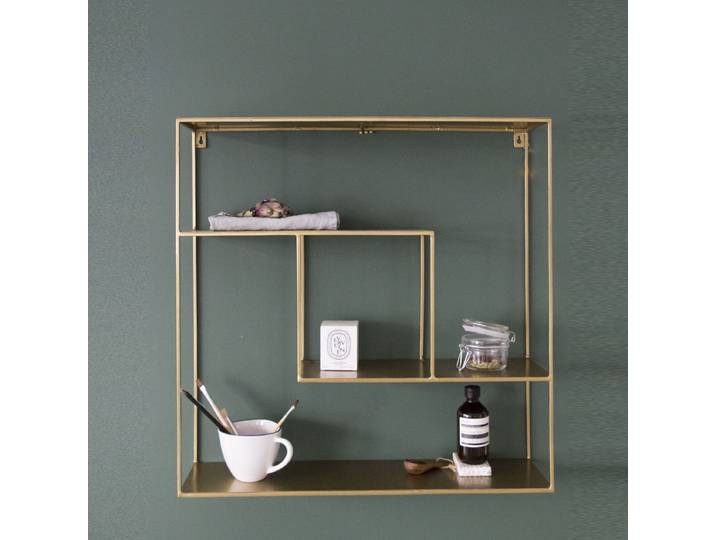 Etagère murale en métal filaire gold Uptown