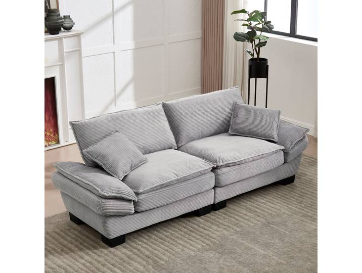Canapé-lit minimaliste moderne – Coussin à ressorts + design spacieux, canapé double rembourré ergonomique, meubles peu encombrants