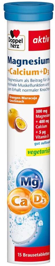 Doppelherz Magnesium + Calcium + D3 Brausetabletten 15stk