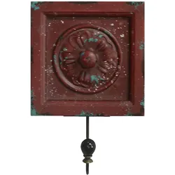 Kleiderhaken Garderobe Wandgarderobe Garderobenhaken Wandhaken Holzgarderobe, Holz rot lackiert, Belastbarkeit 4kg, BxHxT 15x23x6cm