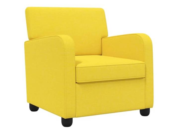 NLQMSU Sessel, hellgelb, Stoff mit Rahmen aus Holz und Metall Stoff aus 100 % weichem Polyester, dicke Schaumstoffpolsterung, quadratische Beine, Rückenlehne und Armlehnen, Wohnzimmer