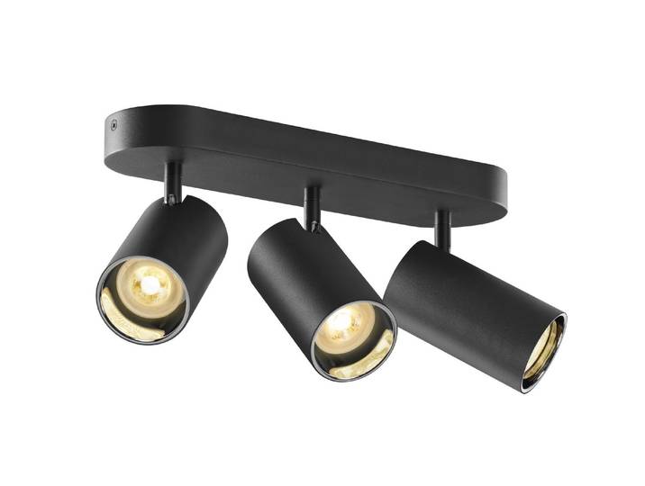 ASTO TUBE\, plafonnier apparent\, cylindrique\, GU10\, 3x max. 10 W\, noir