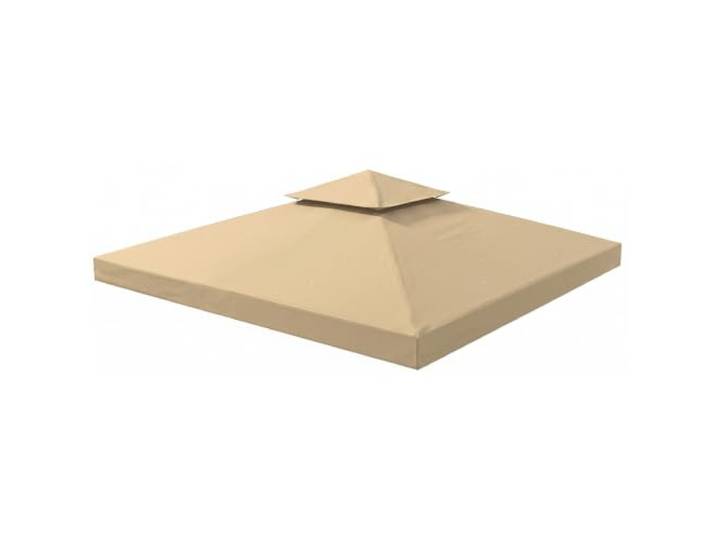 Outsunny Toit de Remplacement pour Gazebo de Jardin 3 x 3 m Beige Toile de Rechange pour Pavillon Tonnelle Tente