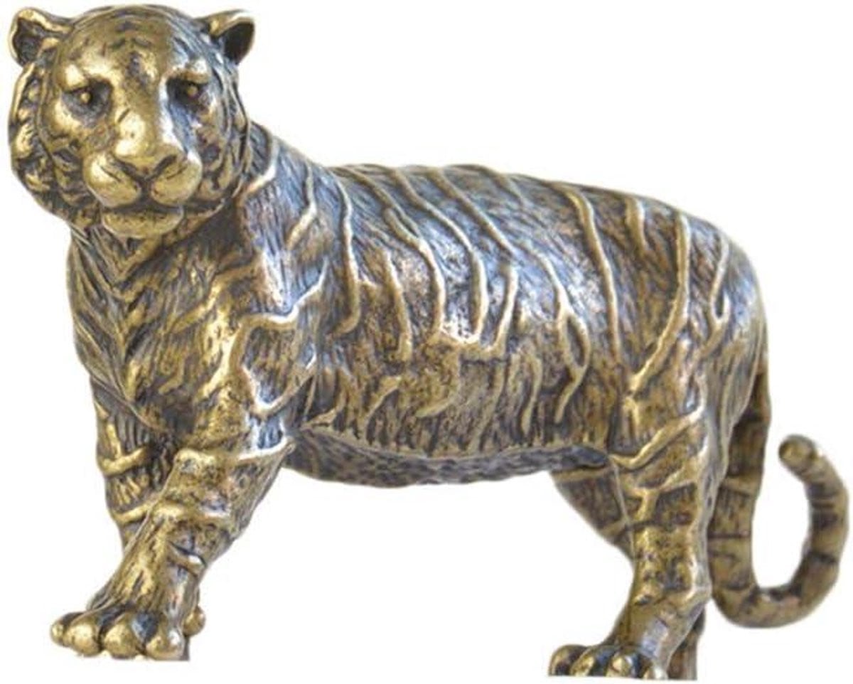 Klassiek Bronzen Tijger Beeldje van Messing voor Huisdecoratie
