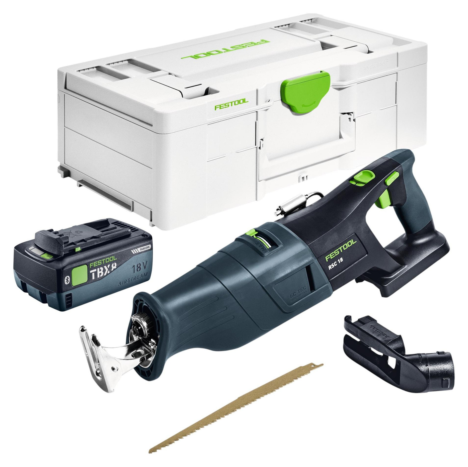 Festool RSC 18 EB-Basic accu-sabelszaag 18 V borstelloos met 1x 8,0 Ah accu, snellader en Systainer