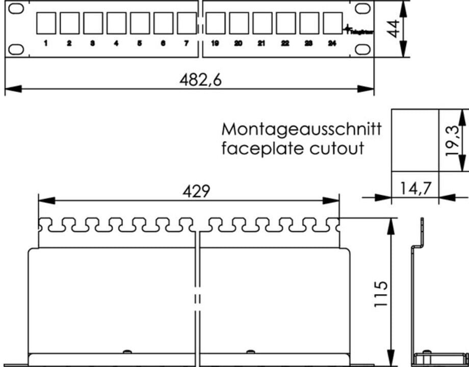 Telegärtner Modulträger 1HE incl. 24AMJ Module 100007029)