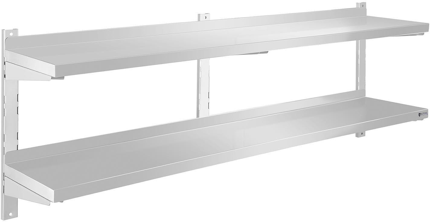 Royal Catering Estante de parede - 2 prateleiras - 160 cm RCWR-160.2