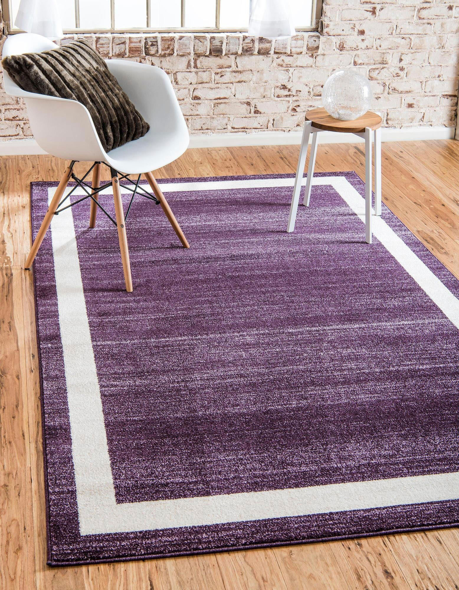 Myflair Möbel & Accessoires "Good Times, LAGERRÄUMUNG" rechteckig 13 mm Höhe Kurzflor, gewebt, melierte Optik, mit Bordüre violett, elfenbeinfarben B : 152cm 1 Stk., 13mm, L: 244cm