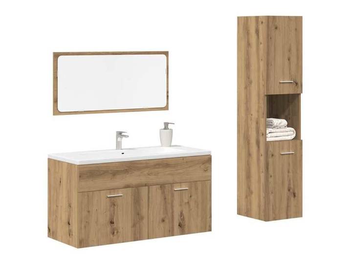 JLL*TOP - Mobilier pour salle de bain - Ensemble de meubles salle de bain - Lot de 3 - bois d'ingénierie LV5427
