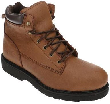 "Work America Men's Steel Toe 6"" Brawny Leather Work - 10 Brown Boot E4"