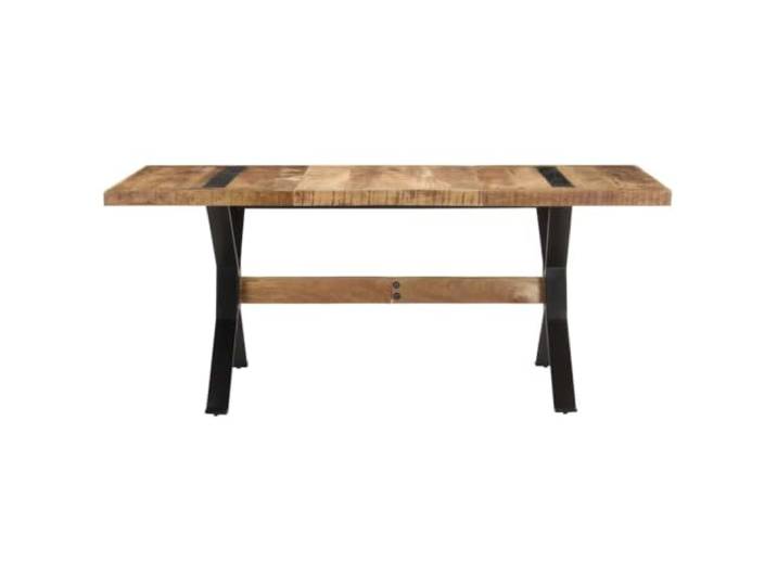 HKQWPBF Esstisch 180x90x76 cm Raues Mangoholz Industriestil, pulverbeschichtete Stahlbeine, robustes Hartholz, langlebig, Küche, Esszimmer