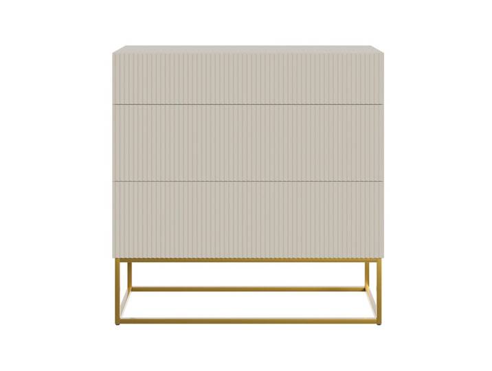 KOMMODE Veldio Greige mit 3 Schubladen 90 cm