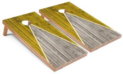 Skip's Garage Yellow Pyramid Outdoor Cornhole Set