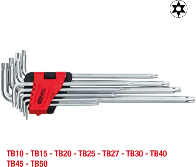 KS Tools Jeu de clés Allen TX avec trou, XL, 9 pcs.TB10-TB50 (151.4580)