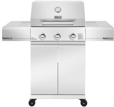 Royal Gourmet 3-Burner Stainless Steel Gas Grill with Side Shelves, 30,000 BTU, Cabinet Style, Outdoor Backyard BBQ