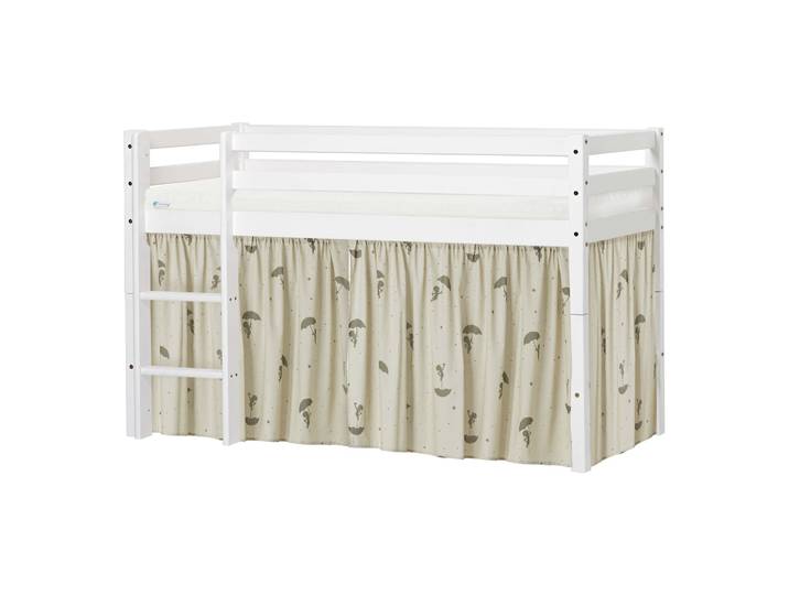 Spielbett HOPPEKIDS ECO Dream - Flexibles umbaubares Hochbett aus Massivholz , grün, B:81cm H:105cm L:168cm, Vorhang: 100% Baumwolle, Matratzenbezug: 23% Bambus.77% Polyester, Matratze: Waterlily Matratzenkern, Betten, Spielbett, Vorhang aus 100% Baumwolle, Made in Europe, Höhe 105 cm