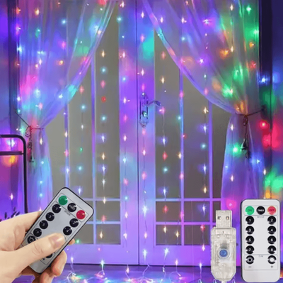 Inspire Curations 8 Mode Cascading USB Fairy Lights multicolor 6x3m 600leds