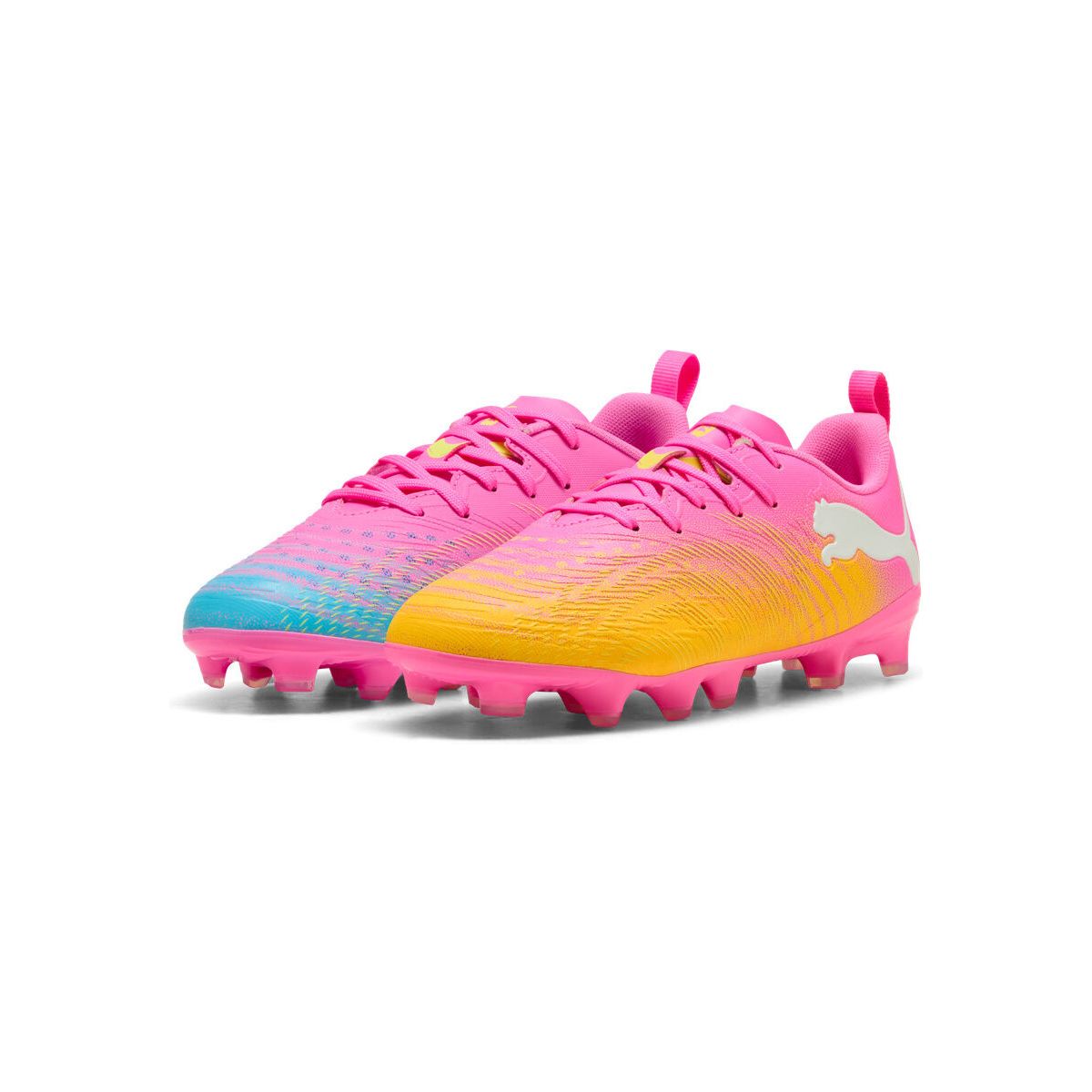 Puma Future 9 Play Fg/Ag Jr poison pink-sun stream-bright aqua-puma white (05) 4 108723-05-4