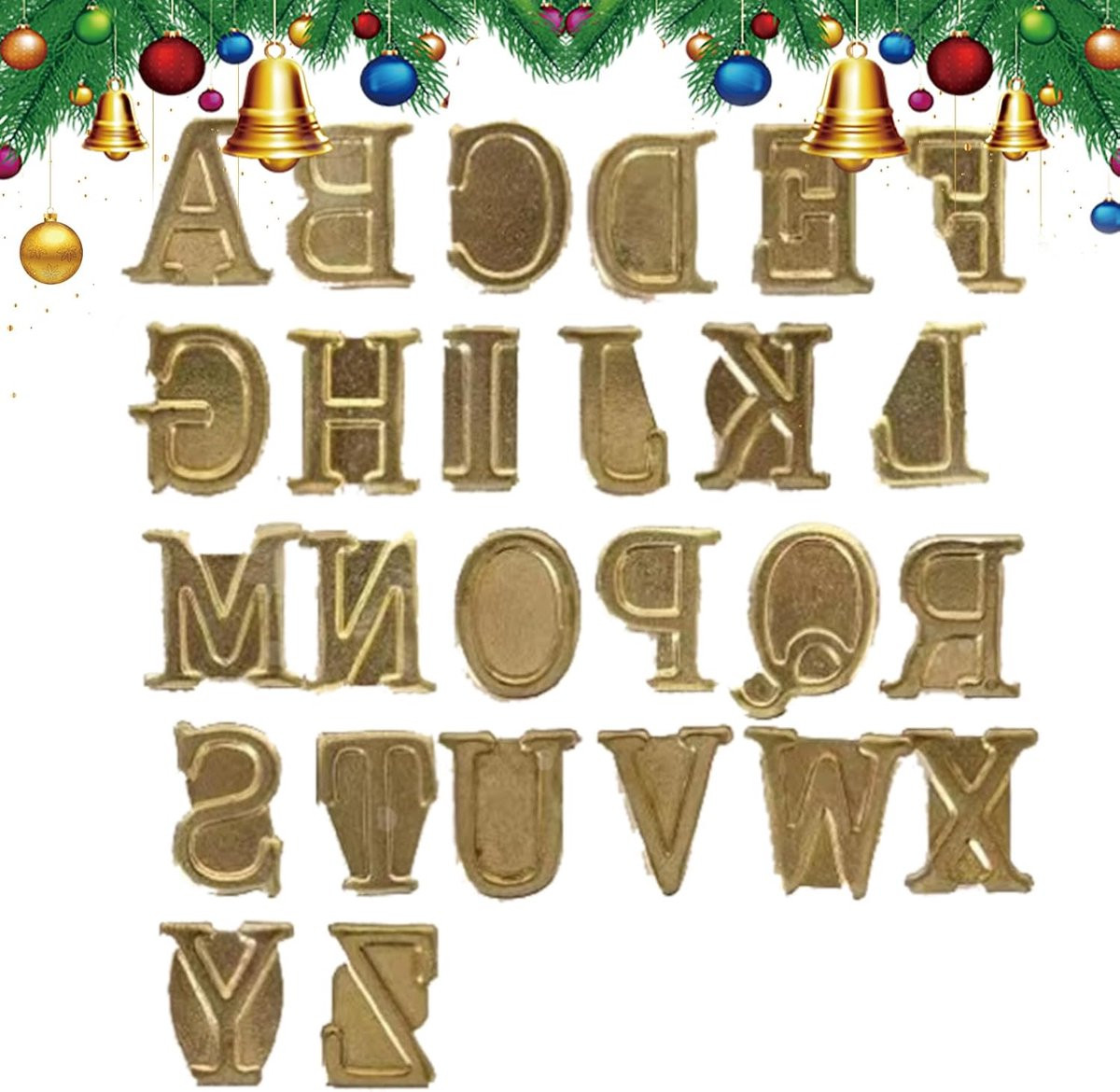 Letter Stempel Set met 24 Koperen Symbolen voor Decoratief Markeren en Hout Branden