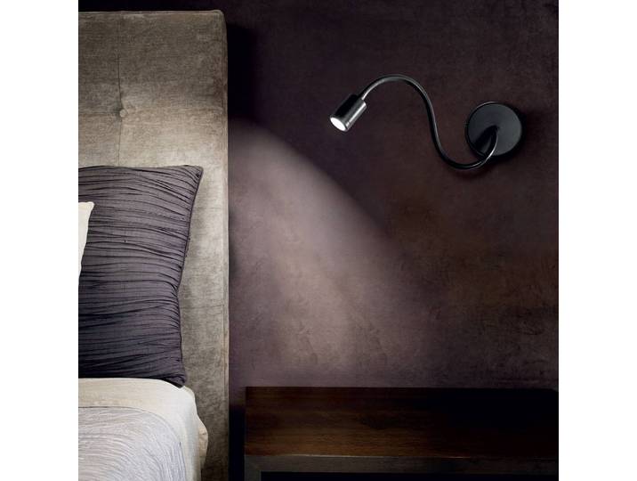 IDEAL LUX Wandleuchte Focus, schwarz, für Schlafzimmer, Metall, Modern