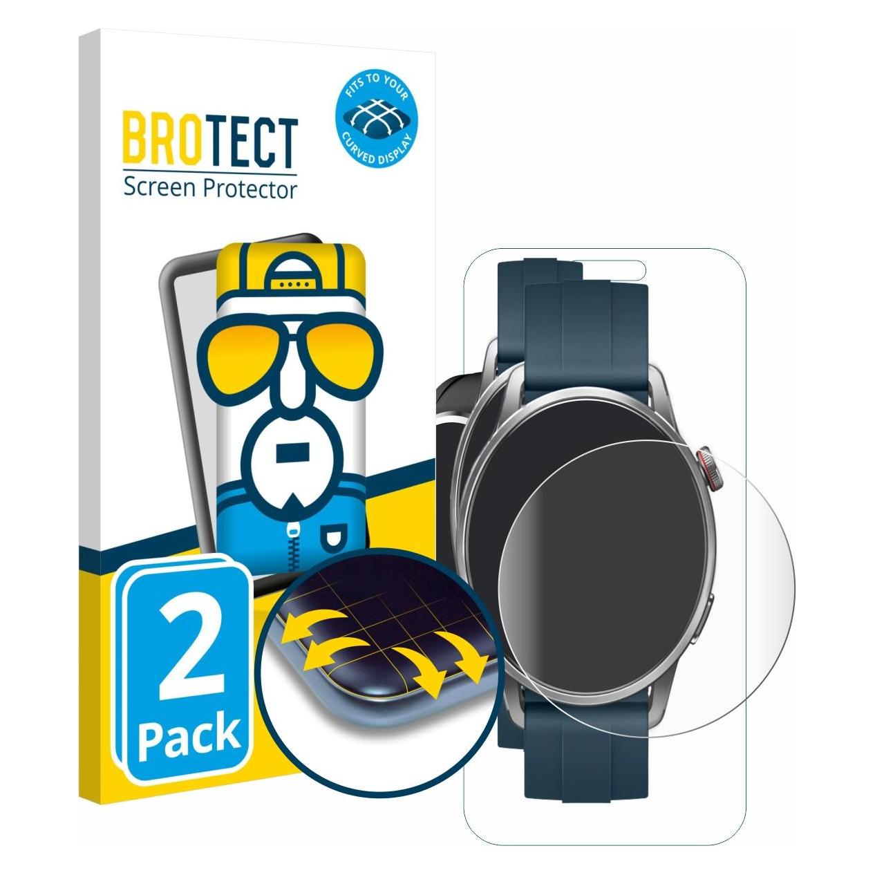 Brotect Fullscreen für realme Watch S2 Schutzfolie Displayschutz Folie Klar Transparent (5160190)