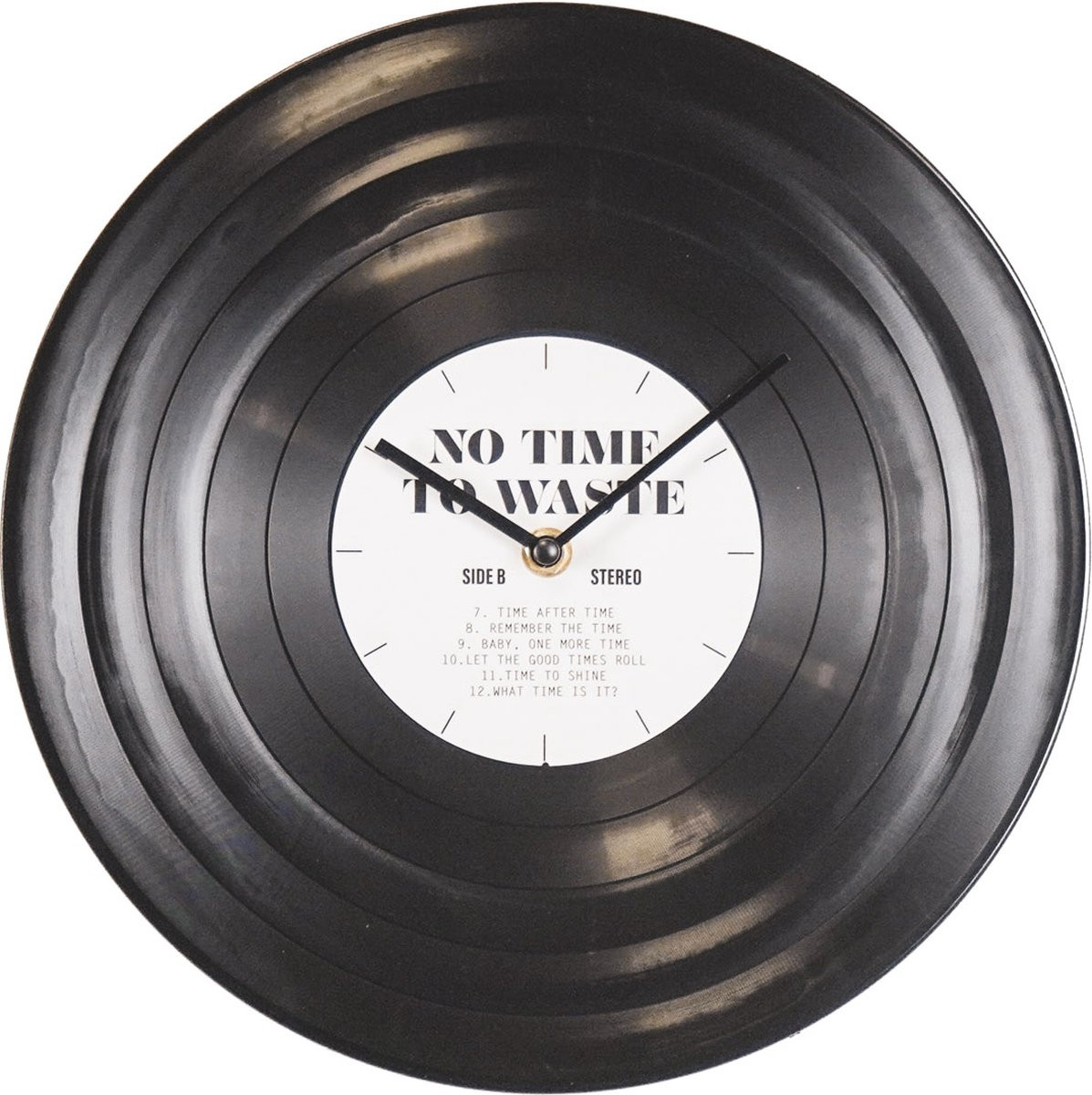 Housevitamin LP Wandklok No time to waste - Wit/Zwart - B: 29 cm, D: 4 cm, H: 29 cm