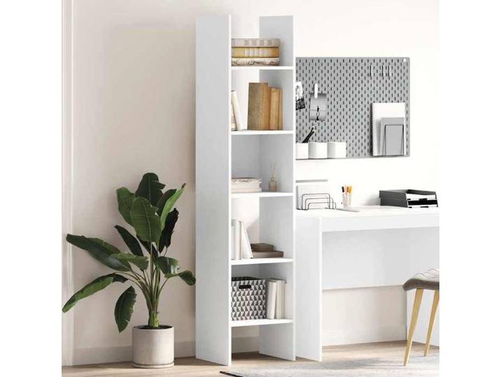 Blanc Bibliothèque Blanc 40x35x180 cm Bois d'ingénierie - Rangement multimédia H8146