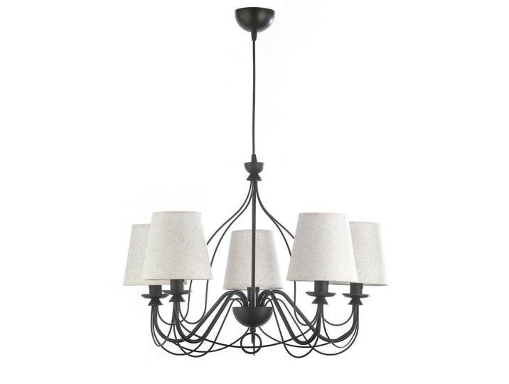 Kronleuchter, Creme, Schwarz, Metall, 65x130x65 cm, Lampen & Leuchten, Innenbeleuchtung, Hängeleuchten, Kronleuchter